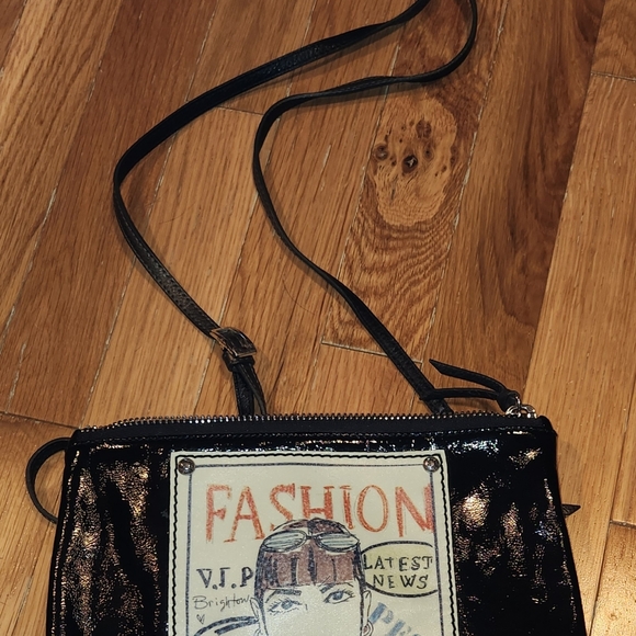 BRIGHTON BAG PATENT FASHION GLAMOR NICE SHAPE CROSSBODY - Picture 3 of 15